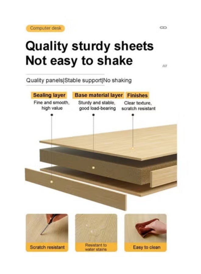 GGEROU مكتب كمبيوتر مع حجرات تخزين، مكتب منزلي، مكتب دراسة حديث بسيط، محطة عمل طاولة دراسة للمنزل والمكتب (أبيض) - Image 4