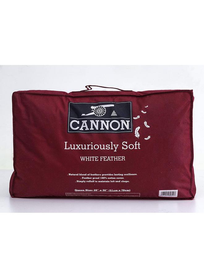 Cannon Premium Natural Feather Queen Pillow White - Image 2