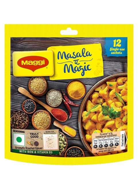 MAGGI Masala-ae-Magic Vegetable Masala, 72g Pouch (6g x 12 Sachets) All in One Masala for Dry Vegetables, Paneer, Dal and more