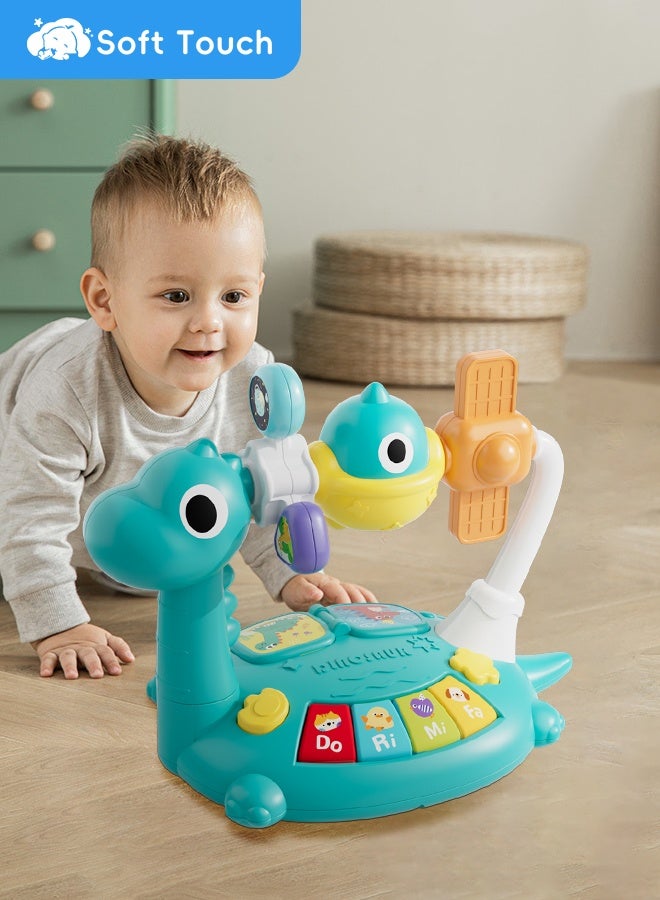 سوفت تاتش لعبة موسيقية للأطفال الصغار، لعبة مضيئة، لوحة مفاتيح موسيقية للأطفال مع رف ألعاب، ألعاب مونتيسوري تعليمية مبكرة للأطفال، لعبة مونتيسوري تنموية للأطفال من عمر 18 شهرًا فما فوق (أخضر) - Image 2