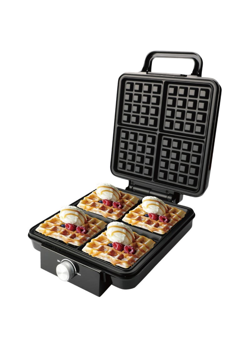 Mini All-in-One Breakfast Maker Waffle Iron with Dual-Sided Heating