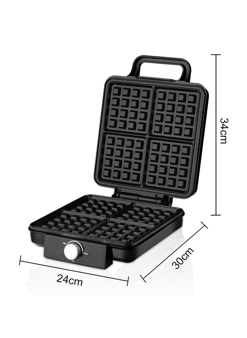 Mini All-in-One Breakfast Maker Waffle Iron with Dual-Sided Heating