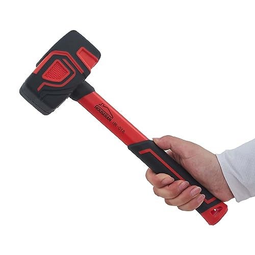 HOUSERAN Rubber Mallet, HOUSERAN Rubber Mallet Hammer with Hook, 20 oz Rubber Hammer with Solid Rubber Head & Non-Slip Soft Grip, Mallet Hammer for Woodworking, Flooring, DIY Projects and Soft Blow Tasks - Image 1