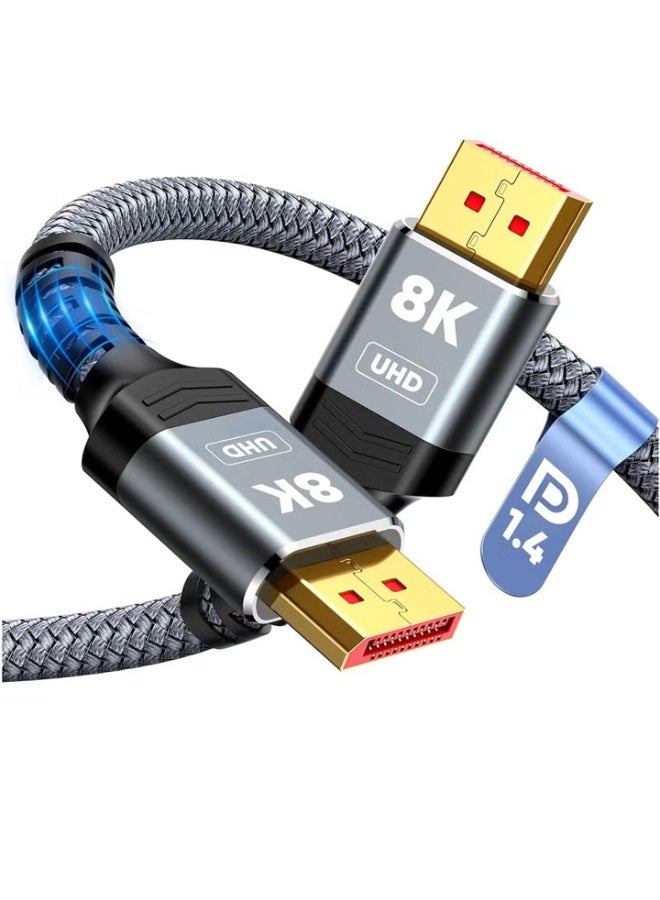 dida-cosmos 8K DisplayPort Cable 1.4 2M 2 Pack High Speed DP to DP Cable 8K 60Hz 4K 144Hz 2K 240Hz Compatible with Laptop PC TV Monitor Gaming Display - Image 1