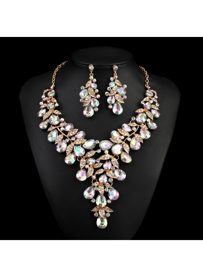 NIBEMINENT Luxury Vintage Crystal Necklace Set - Perfect Accessory for Elegant Events