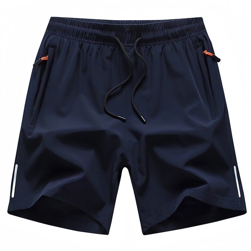 Spandex Ice Silk Shorts Mens 2025 Summer Quick-drying plus size Loose Casual Mens Shorts Sports Breathable Pants 108 blue [spandex material]] 