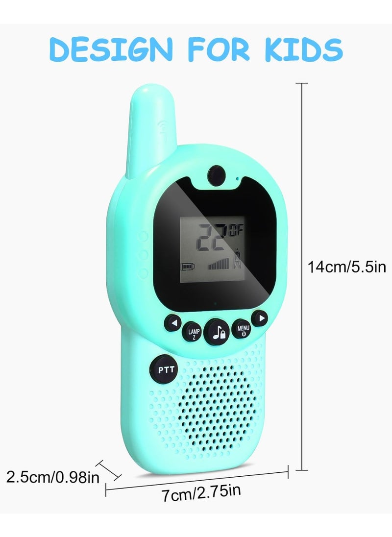 MOCOM Adventure-Ready Kids Toy Walkie Talkies | Long-Range 3+ Miles | Safe, Radiation-Free | Durable ABS for Outdoor Fun, Camping & Hiking | Wireless Communication Toy for Boys & Girls 3-12 Years | Built-in Flashlight & Rechargeable Battery (1 Blue, 1 Pink)  - Image 2