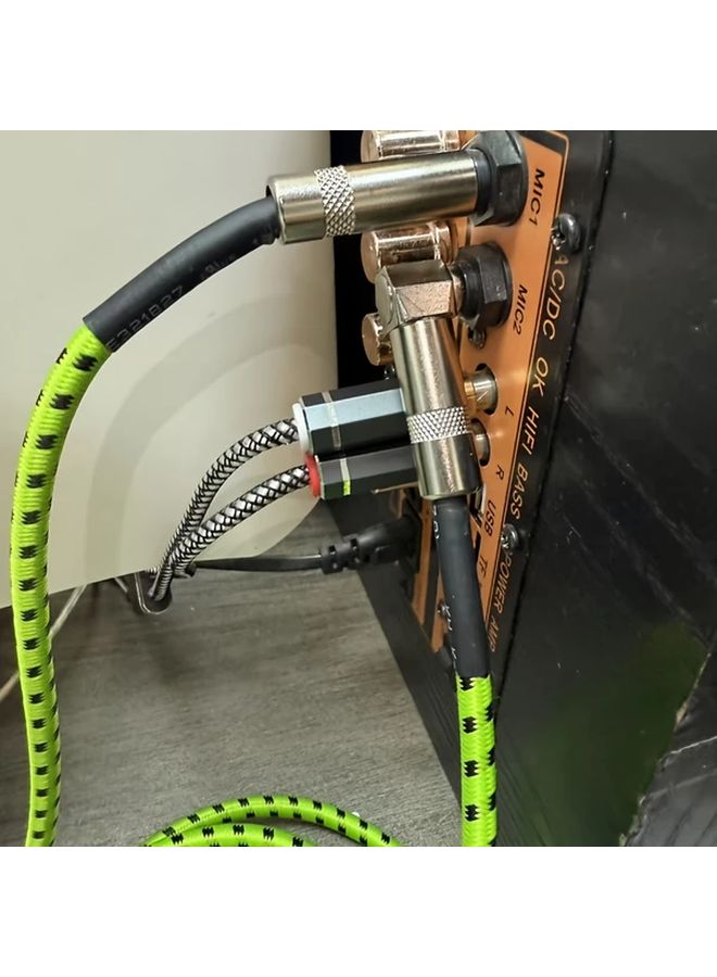 Fluorescent Green 196 85 Inch Right Angle Guitar Cable Spring Loaded for Electric Guitar Bass Amp - Image 2