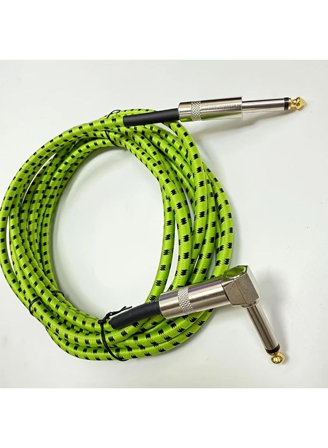 Fluorescent Green 196 85 Inch Right Angle Guitar Cable Spring Loaded for Electric Guitar Bass Amp - Image 1