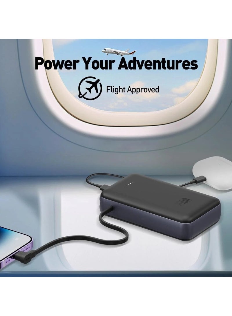 جودا بطارية محمولة JODA بسعة 10000 مللي أمبير - شحن سريع بقوة 20 واط مع كابل مدمج، تصميم نحيف ومثالي للتنقل. - Image 3