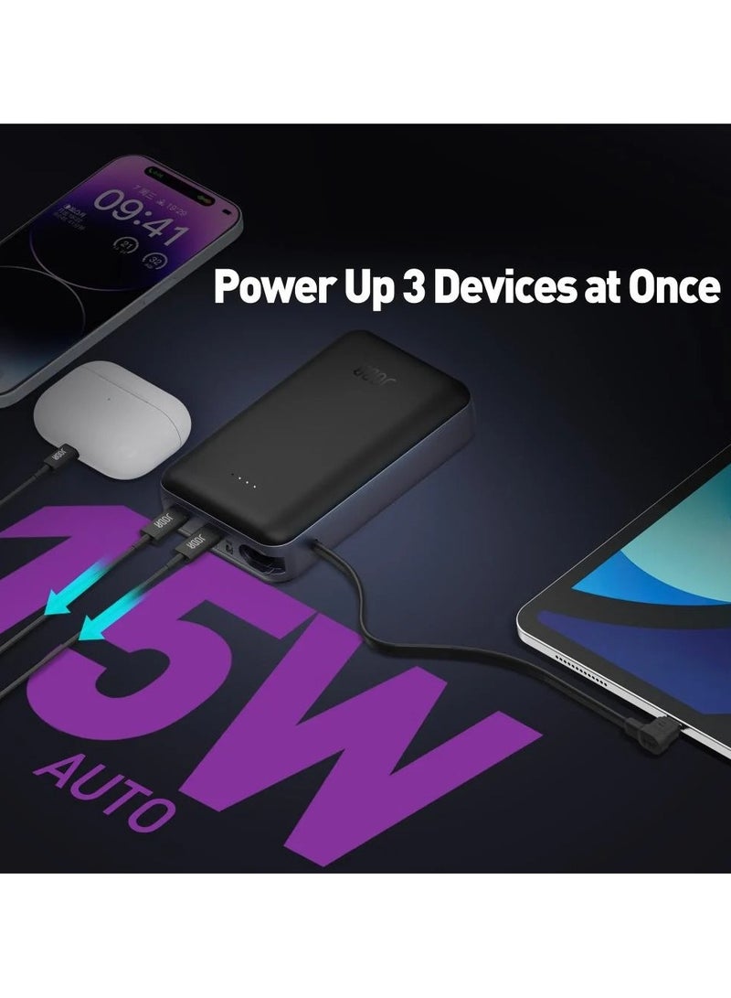 جودا بطارية محمولة JODA بسعة 10000 مللي أمبير - شحن سريع بقوة 20 واط مع كابل مدمج، تصميم نحيف ومثالي للتنقل. - Image 5