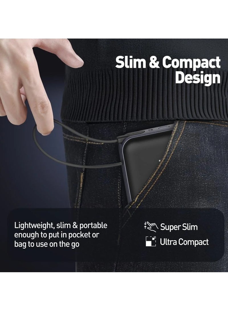 جودا بطارية محمولة JODA بسعة 10000 مللي أمبير - شحن سريع بقوة 20 واط مع كابل مدمج، تصميم نحيف ومثالي للتنقل. - Image 2