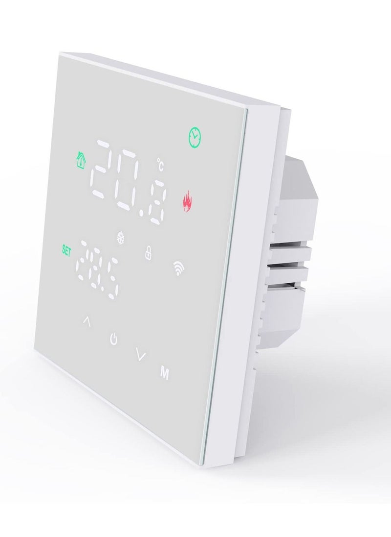 Excefore - Smart Thermostat, Programmable Temperature Controller, Support WiFi connection and touch screen, for Electric Heating/Gas Boiler, Save Energy and Costs (White) - Image 1