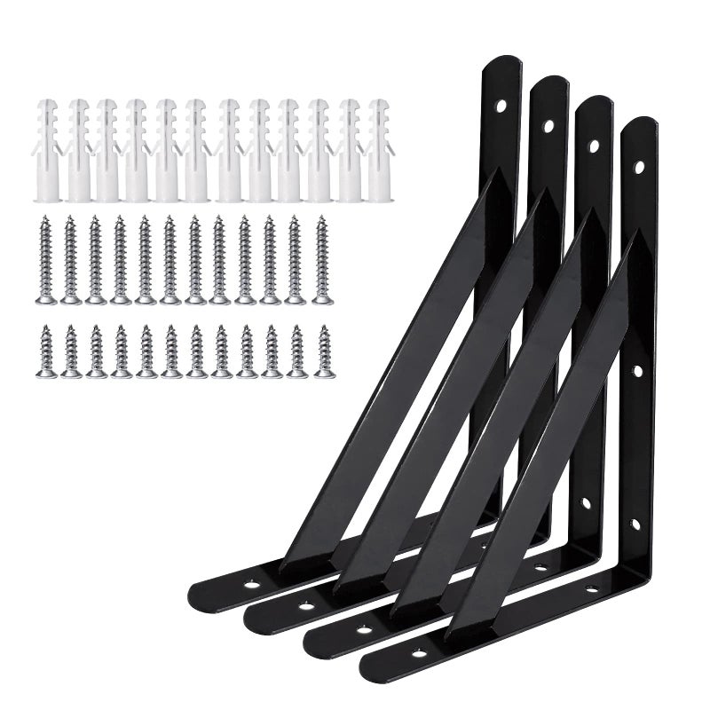 Medach Shelf Brackets 16 Inch x 10 Inch, Heavy Duty Shelf Brackets 4 6 8 10 12 16 20 Inch, L Brackets Heavy Duty for Shelves, Wall Mount Metal Brackets for Wood - Image 1