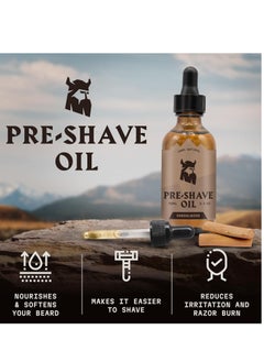 Striking Viking Striking Viking Pre Shave Oil For Men - Shaving Oil - Safety Razor Men Shave Oil - Smooth & Enhanced Glide - Protective Shave (3.3 Oz) - Razor Oil - Face Shaving Oil (3.3 Fl Oz, Sandalwood)  - Image 2