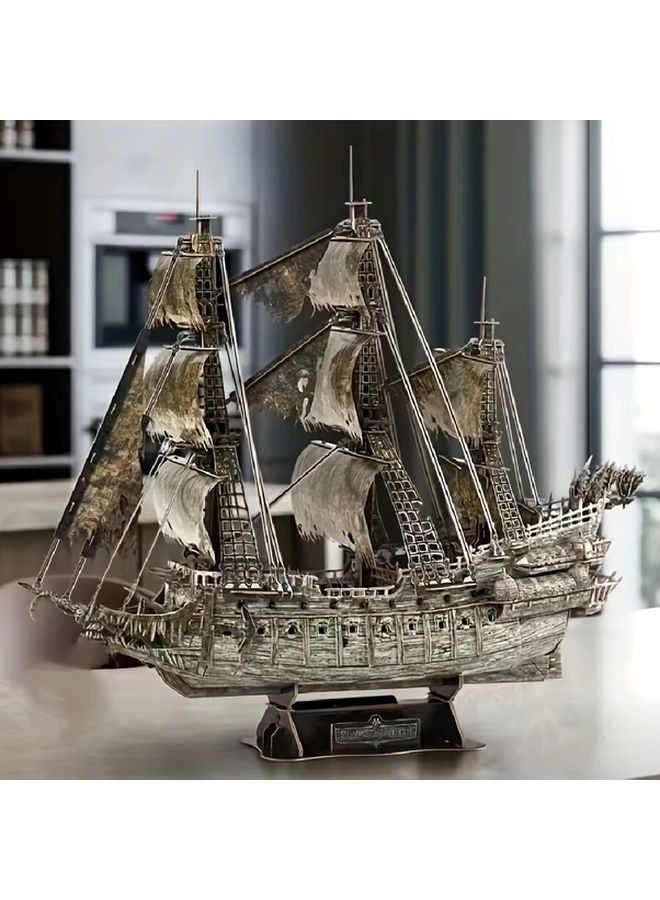 3D Metal Pirate Ship DIY Puzzle Model Kit HLR Boat Educational Desktop Decor Gift - Image 1