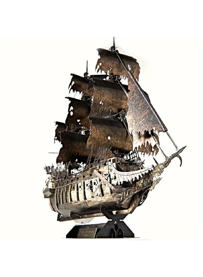 3D Metal Pirate Ship DIY Puzzle Model Kit HLR Boat Educational Desktop Decor Gift - Image 5