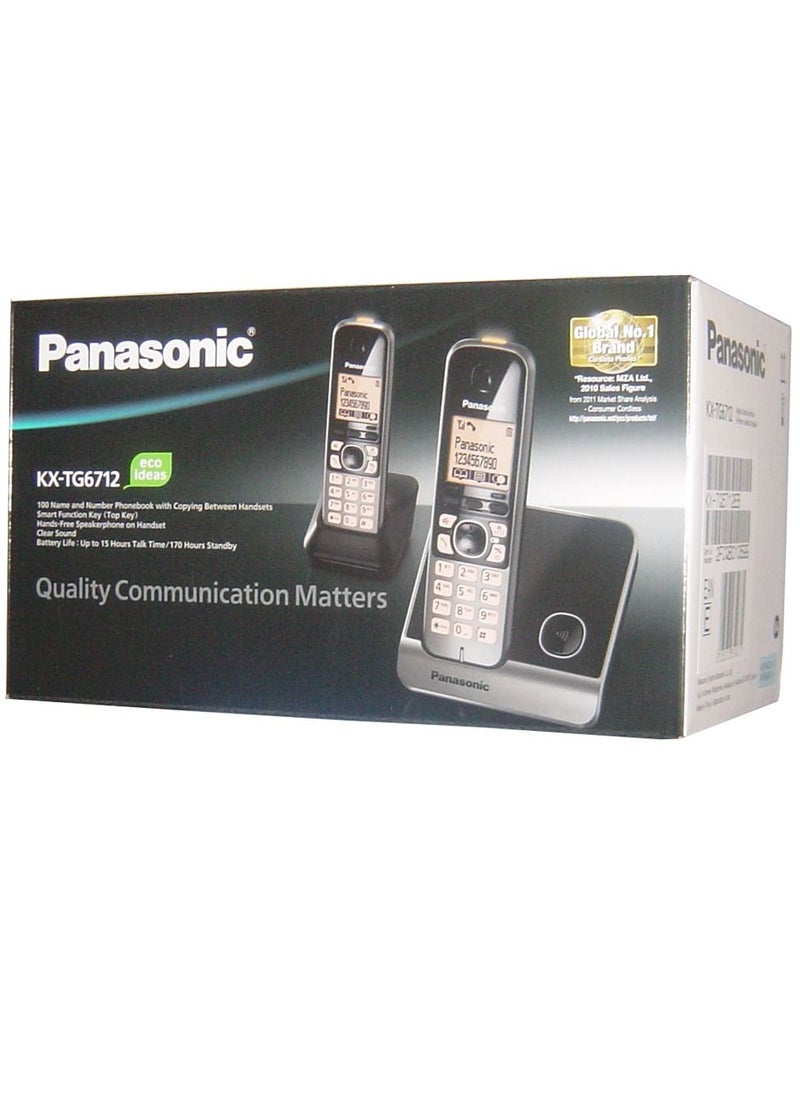 Panasonic Panasonic Expandable Cordless Phone System with Amber Backlit Display 2 Handsets KX-TG6712  - Image 3