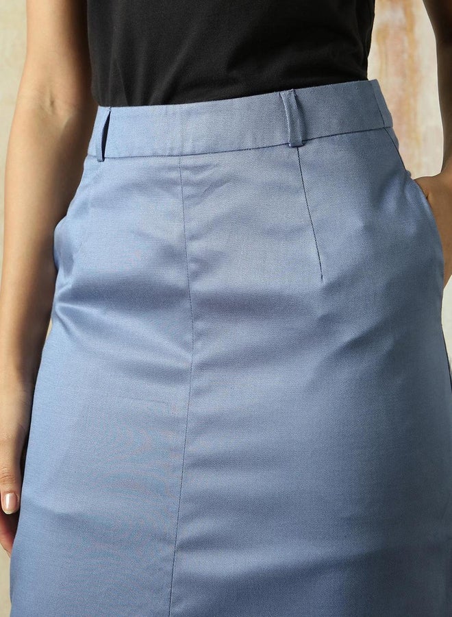 هاي ستار تنورة صلبة بتصميم - مع تفصيل شق أمامي - Image 4