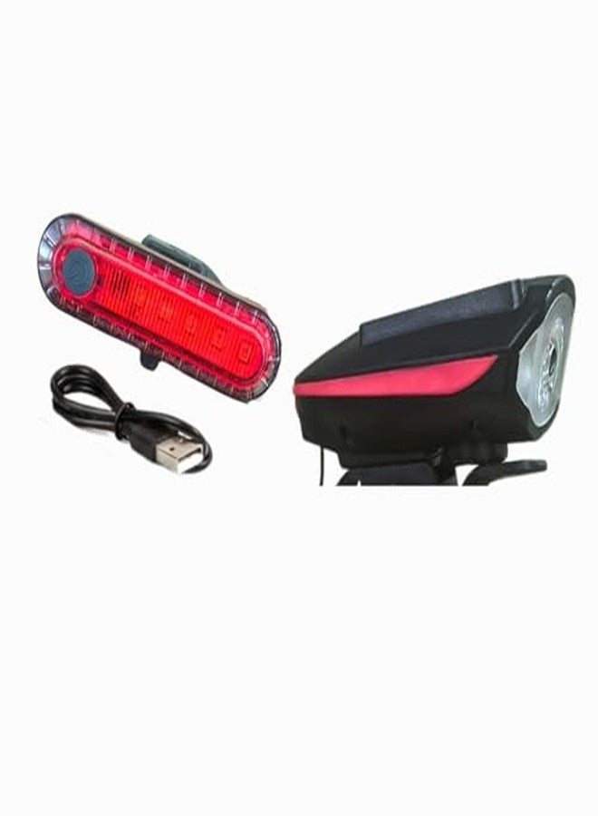 FCCRACING Front Solar Light and Volcano Back Light Combo for Bicycle - Solar Charging, Modern Design - Image 1