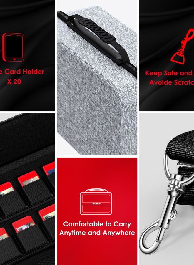 ivoler Carrying Case Compatible with Nintendo Switch 2 Model (2025), Deluxe Hard Travel Case for Switch Console, Dock Switch, Original Charger, Game and Other Accessories - Grey - Image 5