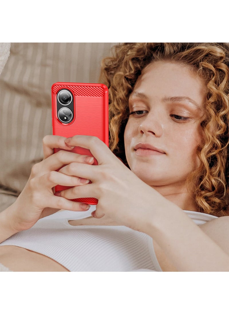 Generic - Case Compatible with OPPO A58 4G (not for 5G) With Soft TPU Carbon Fiber Texture Anti-Scratch Shockproof Phone Case Ultra Slim Anti-Drop Rugged Bumper Cover For OPPO A58 4G - Image 1