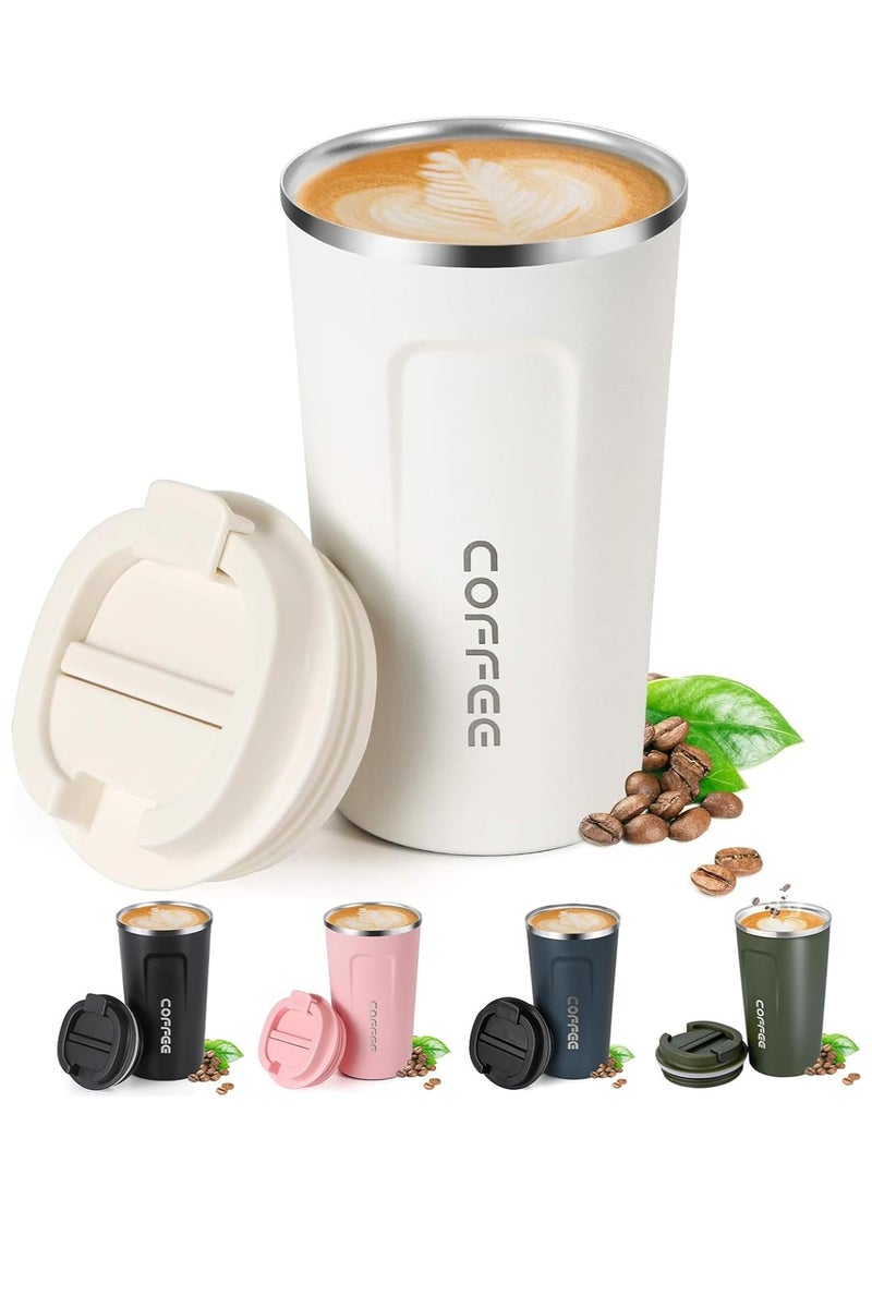 eBasket Leak-Proof Stainless Steel Thermal Coffee Mug Keeps Hot and Cold Drinks (White) - Image 4