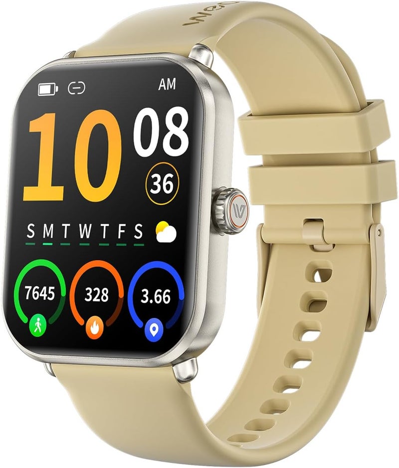 Weofly Active2 Smart Watch with 1.85" HD Touch Screen - Fitness Tracker for Men and Women, IP68 Waterproof, 100+ Sport Modes, Heart Rate, Blood Oxygen, and Sleep Monitor (Gold) - Image 1