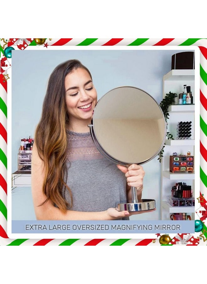 Mirrorvana Xxlarge Oversized 3X Weak Magnifying Mirror With Stand For Desktableretail Store Countertopand Makeup Vanitydouble Sided 3X 1X Magnification17" Tall And 11" Wide  - Image 2