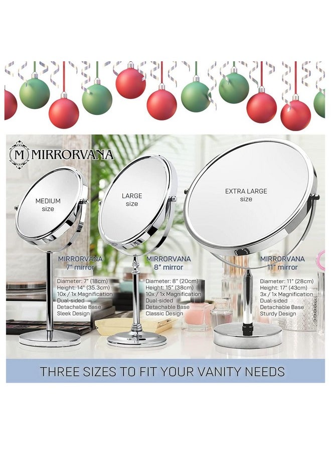 Mirrorvana Xxlarge Oversized 3X Weak Magnifying Mirror With Stand For Desktableretail Store Countertopand Makeup Vanitydouble Sided 3X 1X Magnification17" Tall And 11" Wide  - Image 4