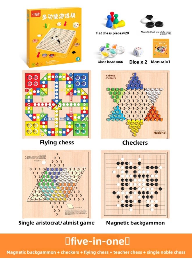 Flying Chess Children's Version Checkers Backgammon Primary School Students Chess Board Three-In-One Chess Set Educational Toys