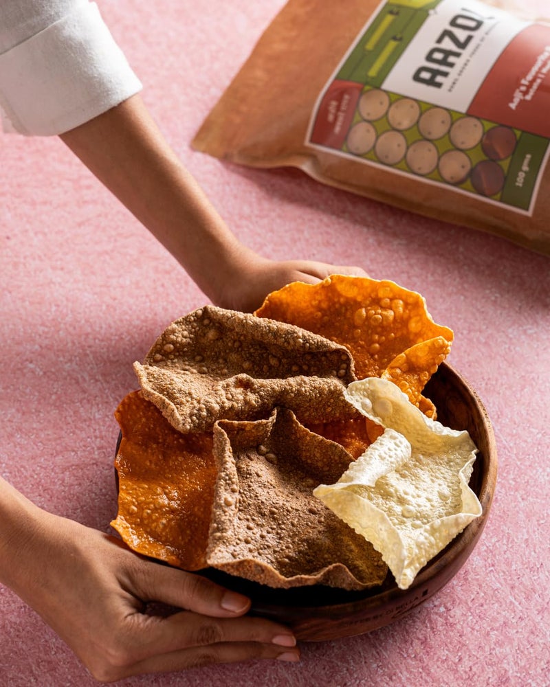 Aazol Aaji's Favourite Papads: Batata | Ragi | Poha | Aloo Papad | Nachni Papad | Rice Papad | Unique Combo Pack (100g) - Image 2