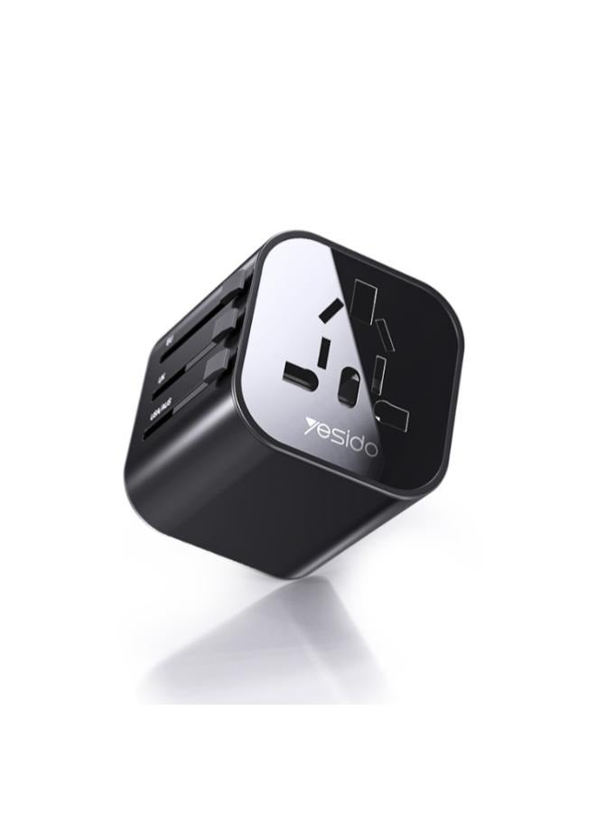 يسيدو قابس محول سفر عالمي متعدد الوظائف من Yesido MC-09 (أسود) - Image 1