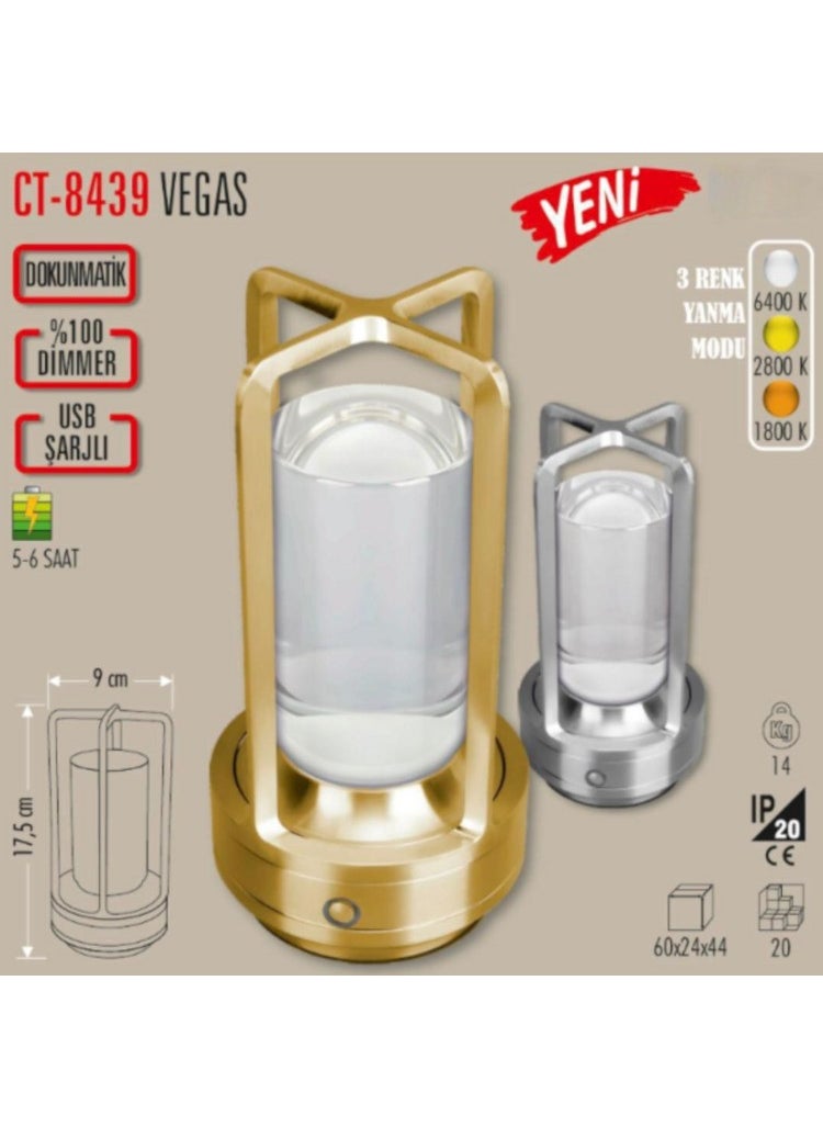 CT-8439 Vegas Rechargeable Table Lamp