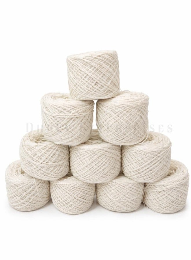 Natural Cotton Thread Roll for Flower Garlands | Soft & Strong Pooja String for Jasmine, Decoration & Handicraft | Eco-Friendly White Cotton Twine(10 Pcs per Pack) (White Big, Single) - Image 4