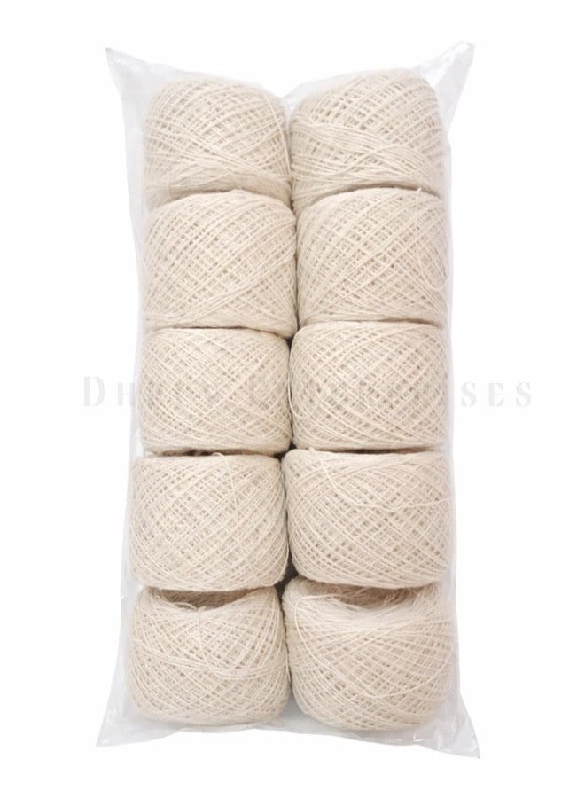 Natural Cotton Thread Roll for Flower Garlands | Soft & Strong Pooja String for Jasmine, Decoration & Handicraft | Eco-Friendly White Cotton Twine(10 Pcs per Pack) (White Big, Single) - Image 5