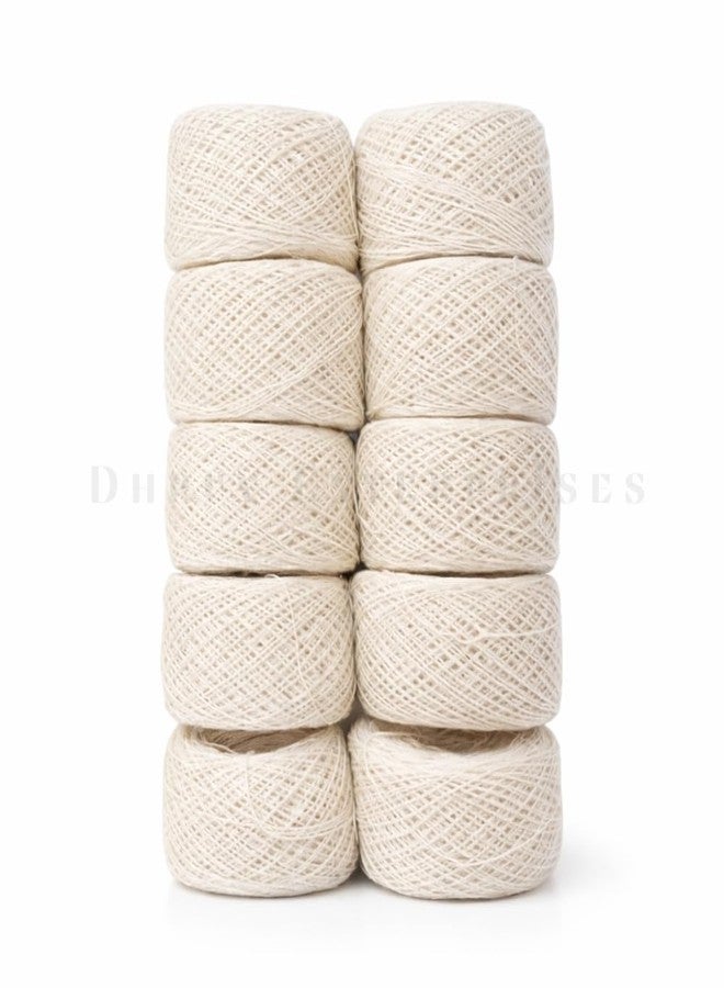 Natural Cotton Thread Roll for Flower Garlands | Soft & Strong Pooja String for Jasmine, Decoration & Handicraft | Eco-Friendly White Cotton Twine(10 Pcs per Pack) (White Big, Single) - Image 1
