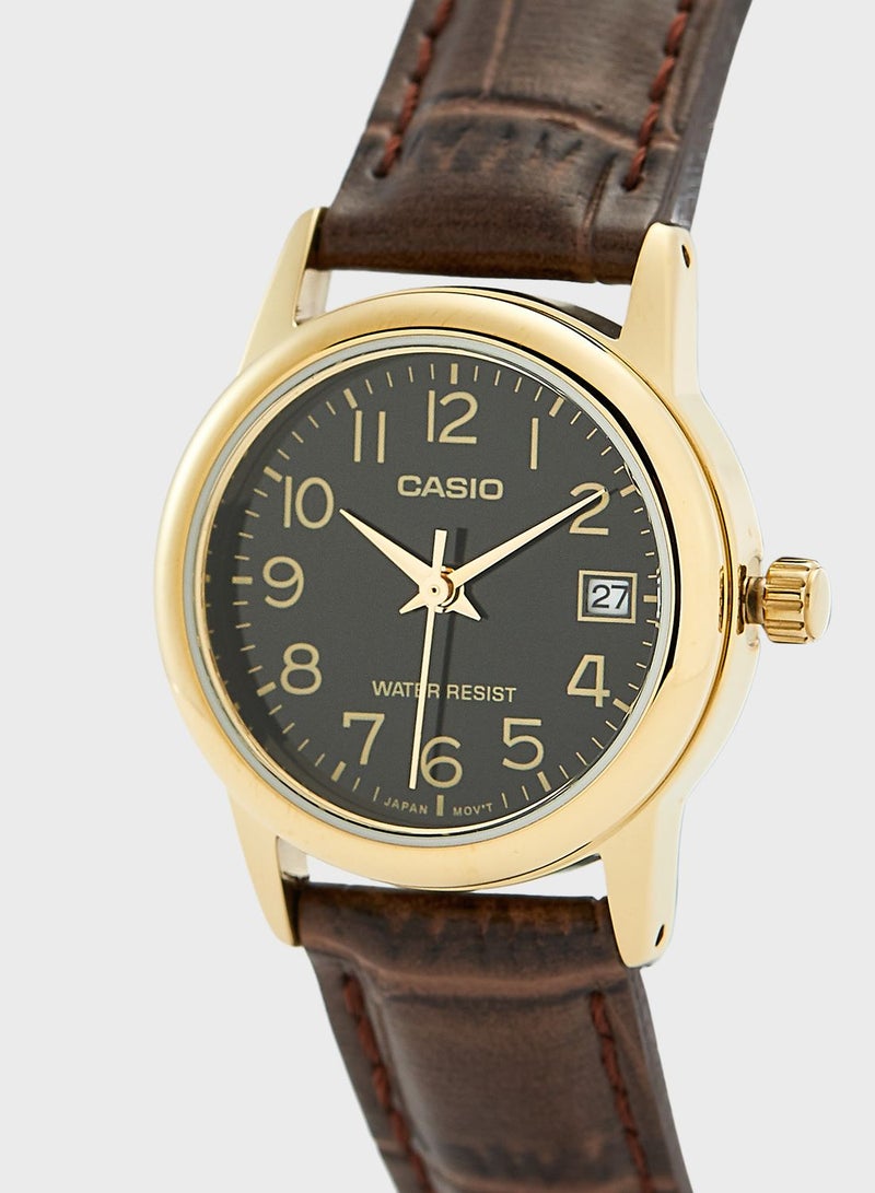 CASIO Leather Strap Analog Watch - Image 2