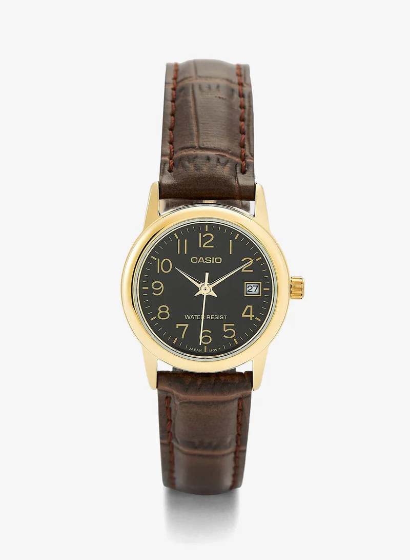 CASIO Leather Strap Analog Watch