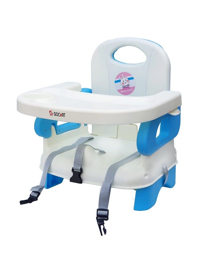 GOCART WITH G LOGO Baby Booster Feeding Chaireasy Travel Chair With Safety Belt And Removable Dining Tray For Infants And Toddlers (Blue) - Image 2