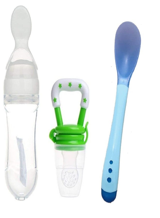 Lappu Baby Rice Paste Milk Cereal Bottle Food Feeder & Baby Fruit Nibbler & Silicone Teether (Combo Saver Pack) (Feeder Nibbler Spoon10) - Image 1