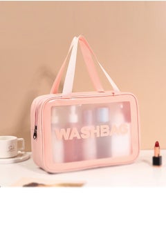 Generic PVC makeup bag Transparent large capacity bath bag PU waterproof portable toiletry bag Women's portable travel storage bag 