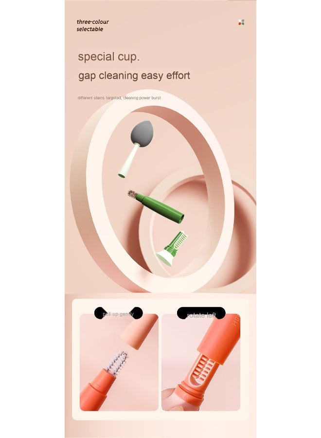 NIBEMINENT 3-in-1 Multifunctional Bottle Brush Cleaner - Replaceable Sponge for Kitchen, Baby Bottles, Glass Cups & Hard-to-Reach Areas - Image 4