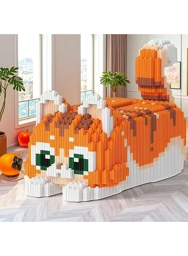 Model 8604 Cute Orange Cat Tissue Box Handmade Puzzle Kit Educational Toy Gift - Image 5