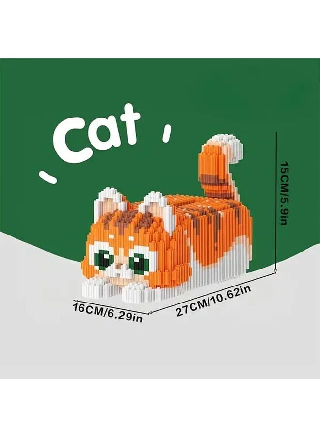 Model 8604 Cute Orange Cat Tissue Box Handmade Puzzle Kit Educational Toy Gift - Image 1