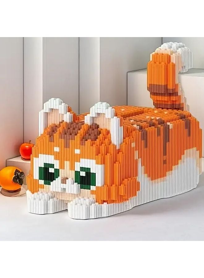 Model 8604 Cute Orange Cat Tissue Box Handmade Puzzle Kit Educational Toy Gift - Image 4