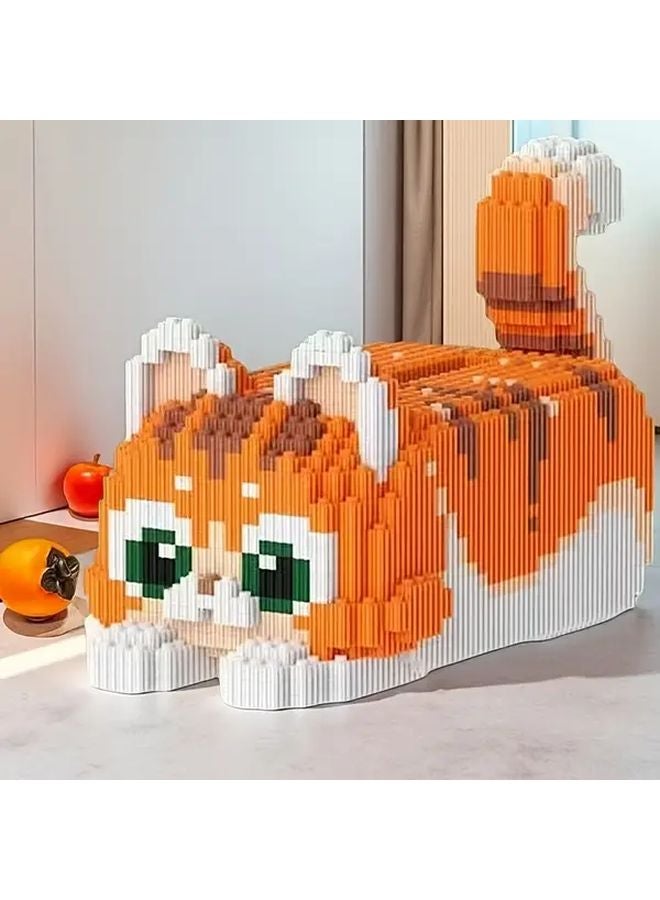 Model 8604 Cute Orange Cat Tissue Box Handmade Puzzle Kit Educational Toy Gift - Image 2