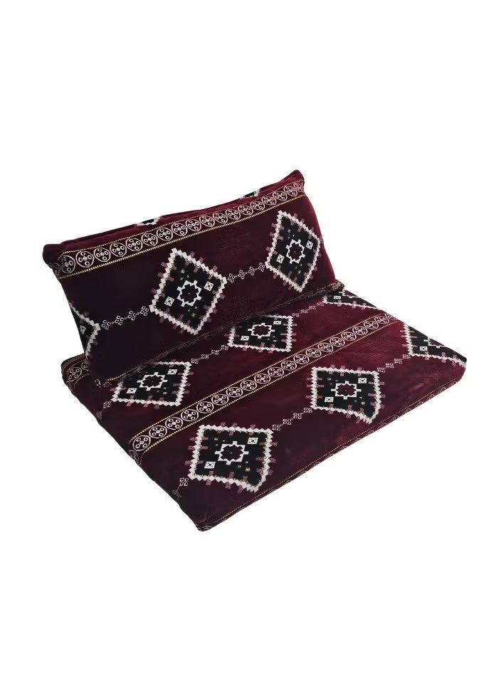 UNIKSAR Luxury 4-in-1 Arabic Majlis Floor Seating Set – Traditional Najdi Design – Soft Velvet Fabric – Indoor/Outdoor Floor Sofa Set – Mattress + Backrest + Armrest + Pillow - Image 3