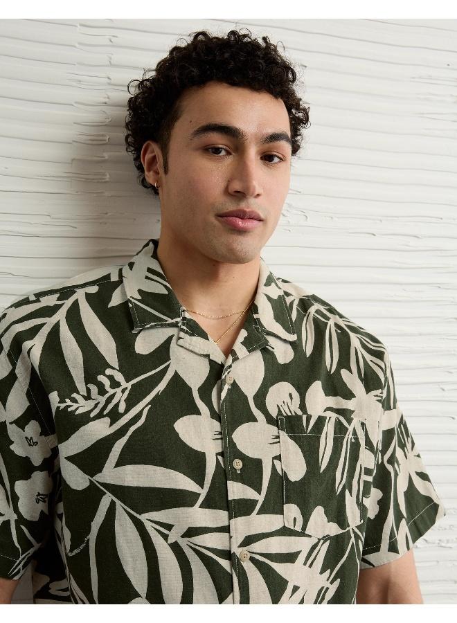 American Eagle AE Floral Button-Up Poolside Shirt - Image 5