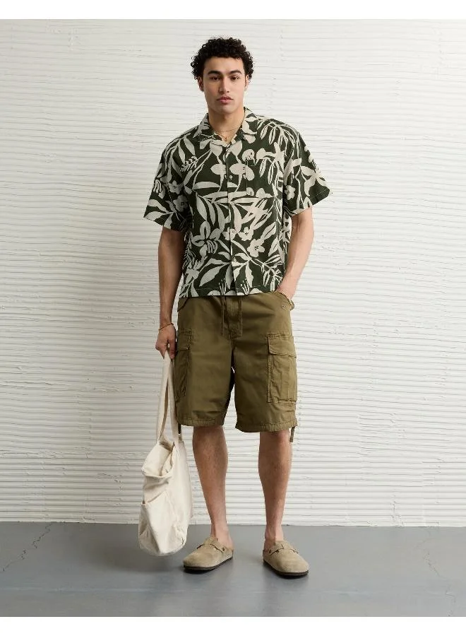 American Eagle AE Floral Button-Up Poolside Shirt